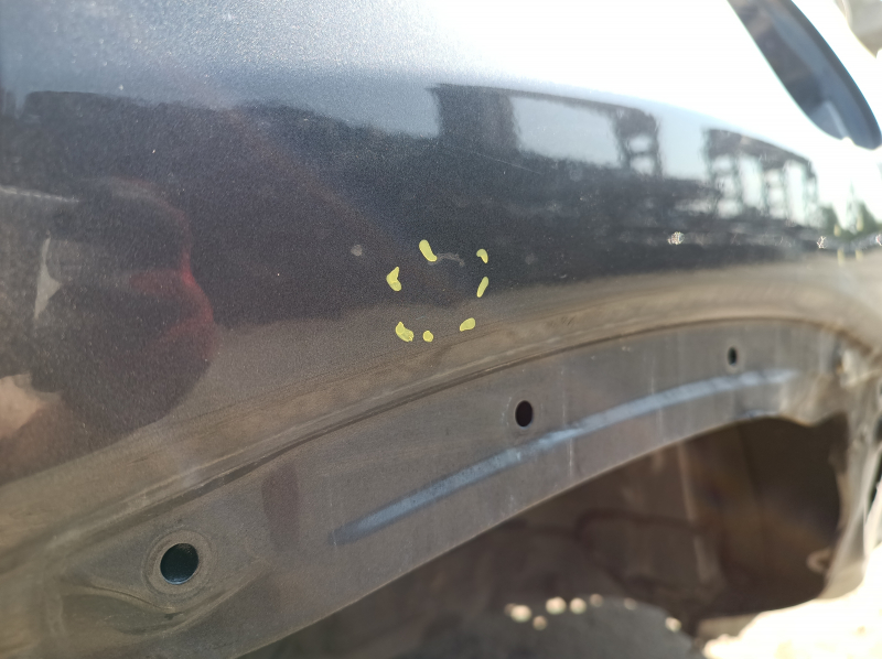 Quarter wing rear left Toyota Highlander 20-26 under BSM, graphite, on the body, dent, bump