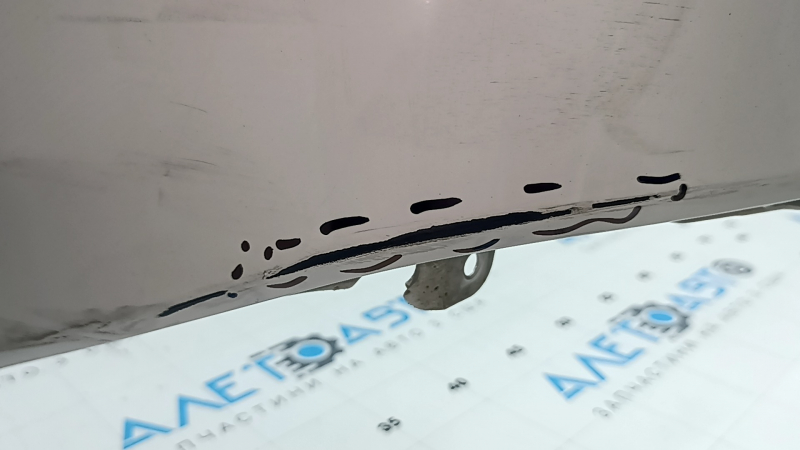Bare rear bumper Toyota Camry v70 18-24 L/LE/XLE without parking sensors, white, torn, scratches, missing fragments, dented