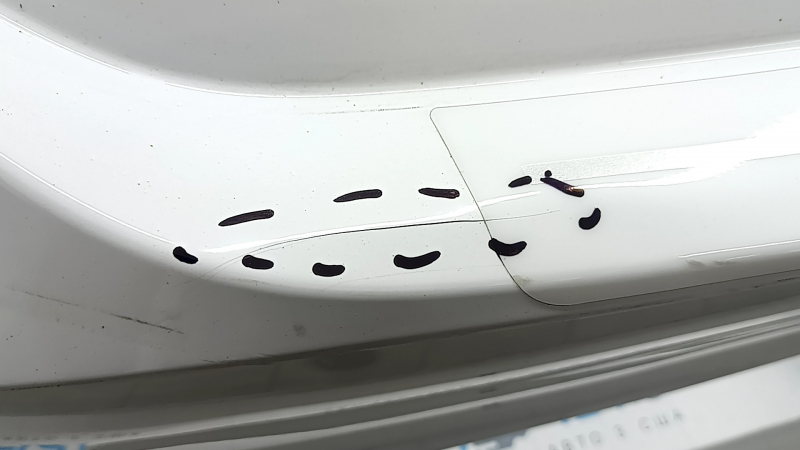 Bare rear bumper Toyota Camry v70 18-24 L/LE/XLE without parking sensors, white, torn, scratches, missing fragments, dented