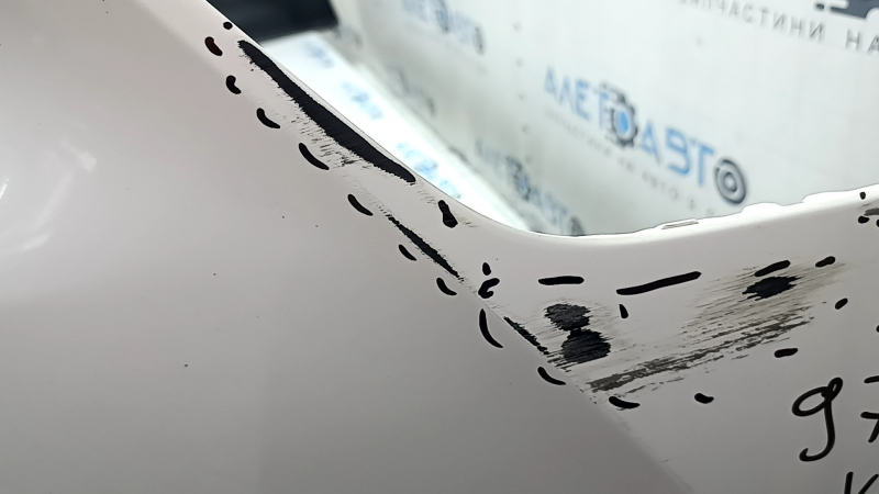 Bare rear bumper Toyota Camry v70 18-24 L/LE/XLE without parking sensors, white, torn, scratches, missing fragments, dented