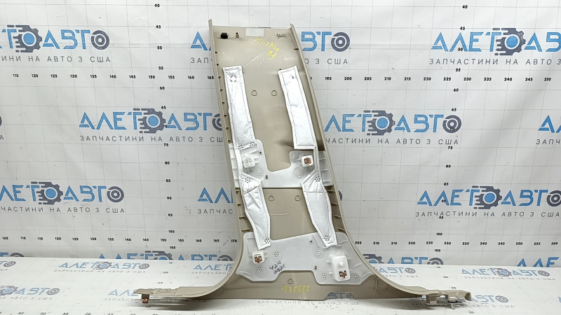 Lincoln MKZ 17-20 lower right center pillar trim, beige, plastic has turned white, worn, needs cleaning