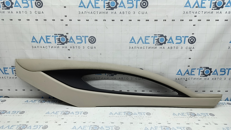 Lincoln MKZ 17-20 right side center console trim, beige leather, brown insert, dry cleanable, dents, broken mount
