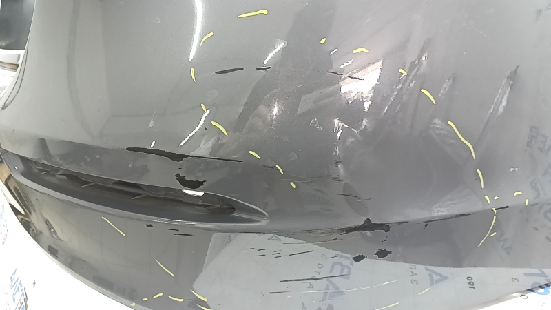 Bare rear bumper for a 2020 Honda Accord without parking sensors, gray, scratches, cracked, cracked mount