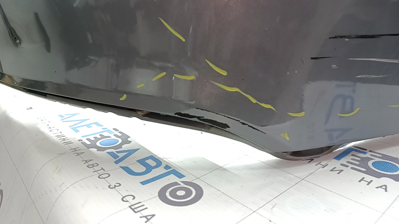Bare rear bumper for a 2020 Honda Accord without parking sensors, gray, scratches, cracked, cracked mount