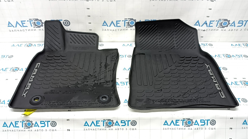 Set of floor mats with black rubber for Toyota Camry V70 18-24