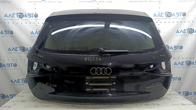 Bare tailgate with glass for Audi Q5 8R 09-17 black LY9T, with spoiler, brake light, trapezoid and wiper arm, bumper, scratches on glass