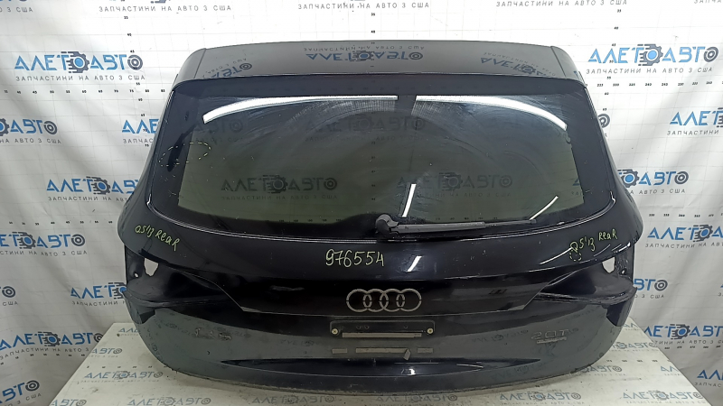 Bare tailgate with glass for Audi Q5 8R 09-17 black LY9T, with spoiler, brake light, trapezoid and wiper arm, bumper, scratches on glass