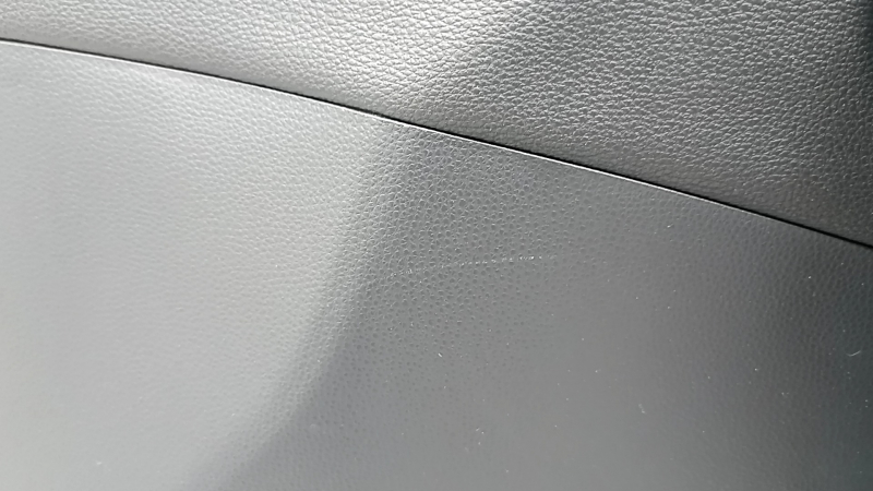 Door trim panel, front right, Toyota Rav4 19-24, black leather, blue stitching, armrest and insert, black leather, gray molding, with overlays, scratches