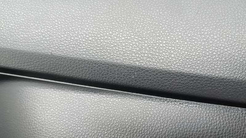 Door trim panel, front right, Toyota Rav4 19-24, black leather, blue stitching, armrest and insert, black leather, gray molding, with overlays, scratches