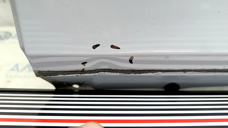 Complete rear left door for VW Tiguan 18-24, white LB9Z, without lower trim, bumper, dent
