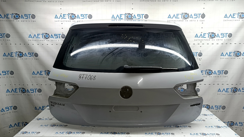 Naked tailgate with glass for VW Tiguan 18-24 white LB9Z, with wiper arm and trapezoid, scratches on the glass