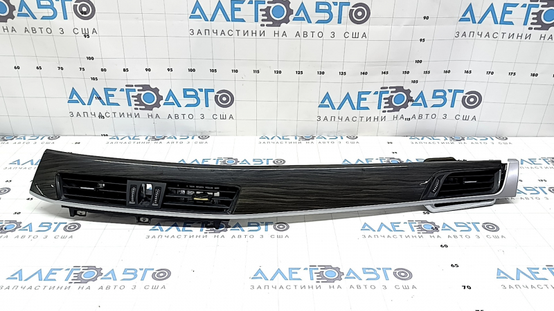 Front panel trim with deflectors, right BMW X2 F39 18-23 chrome + dark wood, chrome defect, trim mount broken, cracked
