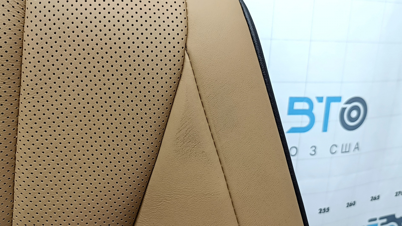 Backrest of the rear row of seats (2nd row) Lexus ES300h 20-22 without airbag, light brown leather with brown, perforation, with armrest, dented, for cleaning