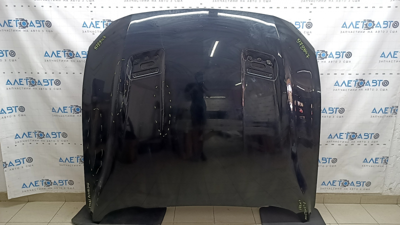 Bare hood Ford Mustang mk6 18-23, rest for air ducts, aluminum, black G1, chips, scratches