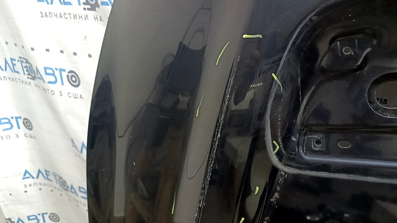 Bare hood Ford Mustang mk6 18-23, rest for air ducts, aluminum, black G1, chips, scratches