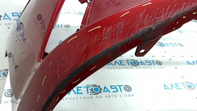 Bare front bumper Lexus ES 19-26 for parking sensors, red, scratches, crack in mount
