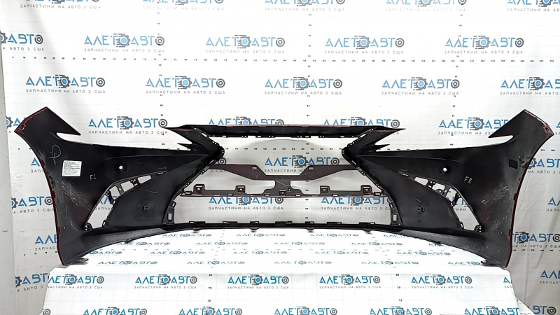 Bare front bumper Lexus ES 19-26 for parking sensors, red, scratches, crack in mount