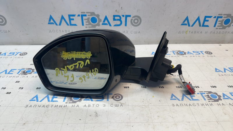 Left side mirror assembly Land Rover Range Rover Velar 18-26 18 pins, turn signal, heated, auto-dimming, backlight, BSM, black, auto-folding does not work
