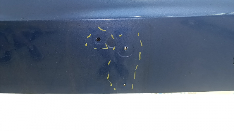 Front bare bumper BMW X1 F48 16-19 for parking sensors and PMA, M-Sport, blue, chips, unfinished holes, cracks, scratches