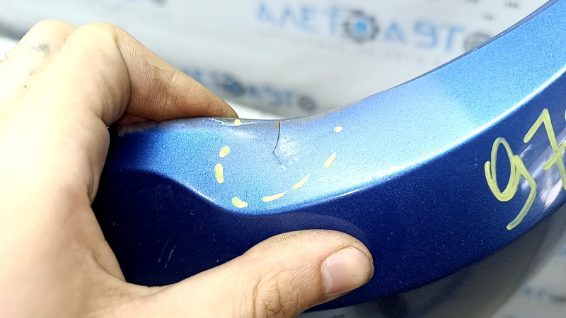 Front bare bumper BMW X1 F48 16-19 for parking sensors and PMA, M-Sport, blue, chips, unfinished holes, cracks, scratches