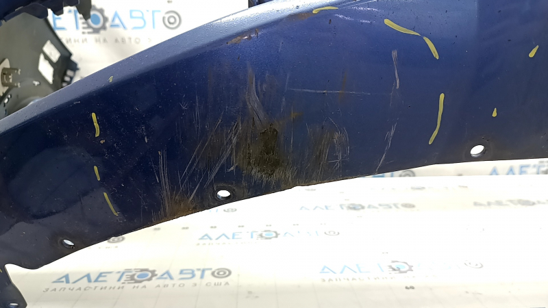 Front bare bumper BMW X1 F48 16-19 for parking sensors and PMA, M-Sport, blue, chips, unfinished holes, cracks, scratches