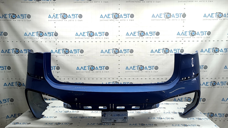 Rear bare bumper BMW X1 F48 16-22 for parking sensors, M-Sport, blue, scratches