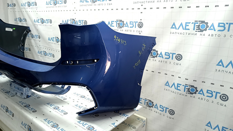 Rear bare bumper BMW X1 F48 16-22 for parking sensors, M-Sport, blue, scratches