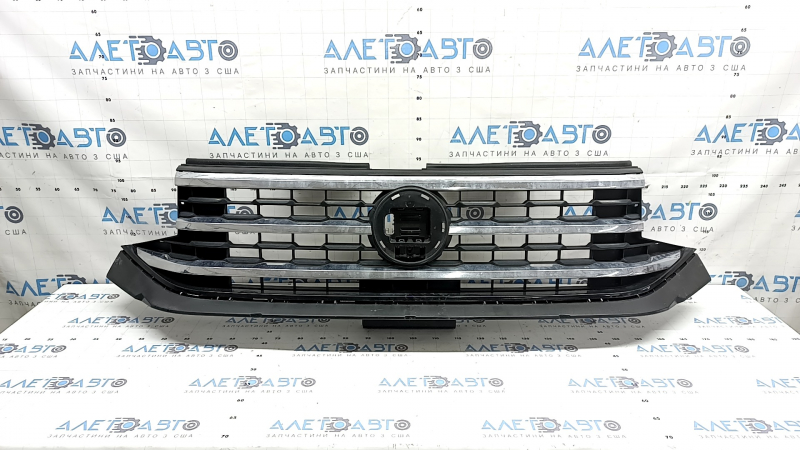 Radiator grill VW Atlas 21-23 black gloss + structure, with chrome moldings, without emblem