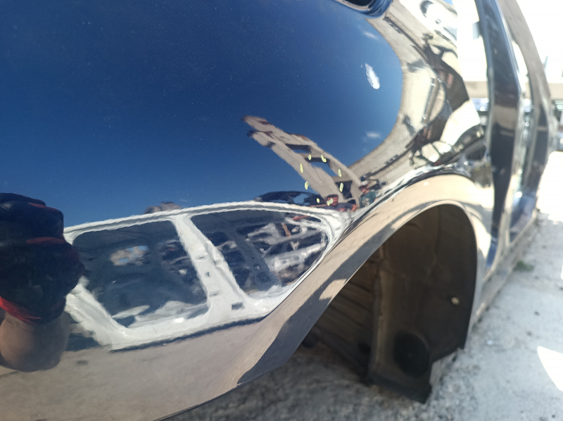 Quarter wing rear right BMW 5 F10 11-16 on the body, blue, pokes