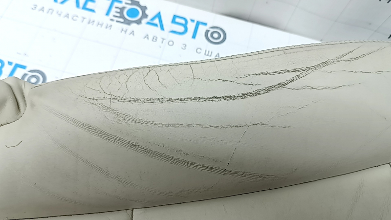 BMW 5 F10 14-16 driver's seat cushion upholstery, Nappa Elfenbein Weiss leather, heated, dry cleanable, dented, cracked, scratches
