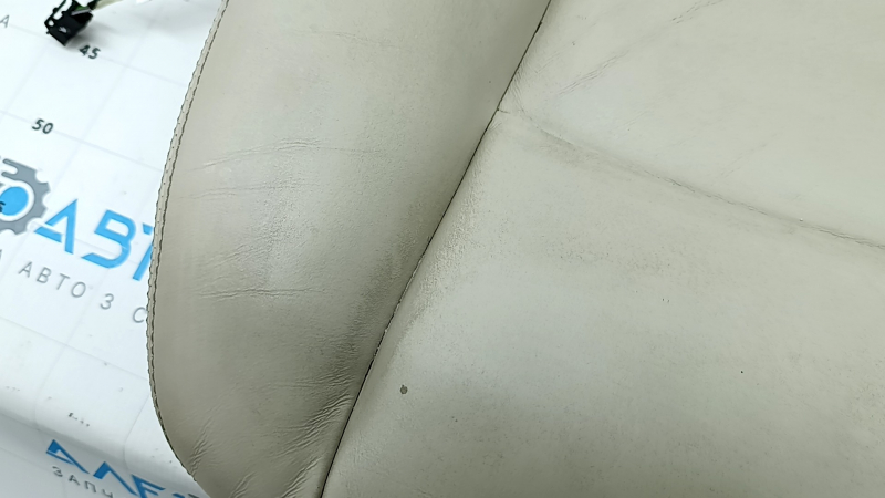 BMW 5 F10 14-16 driver's seat cushion upholstery, Nappa Elfenbein Weiss leather, heated, dry cleanable, dented, cracked, scratches