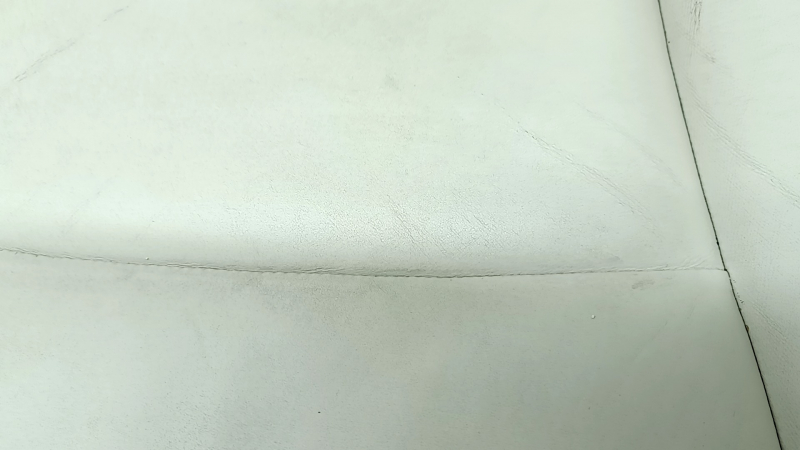 BMW 5 F10 14-16 driver's seat cushion upholstery, Nappa Elfenbein Weiss leather, heated, dry cleanable, dented, cracked, scratches