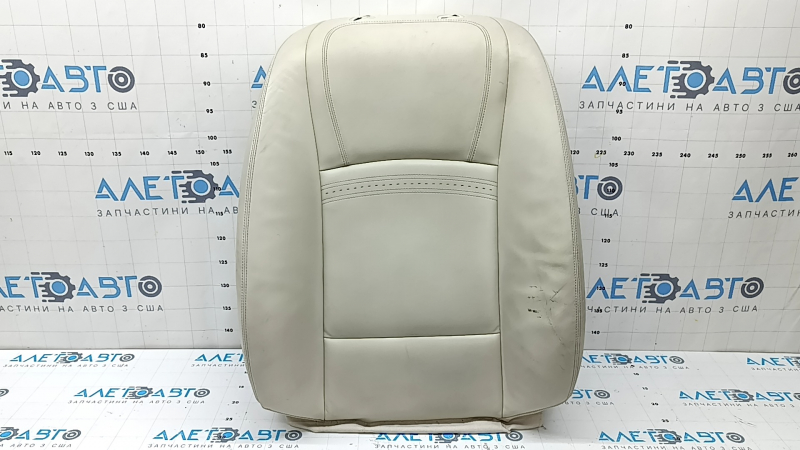 BMW 5 F10 14-16 driver's seat backrest upholstery, Nappa Elfenbein Weiss leather, heated, dry cleanable, cracked