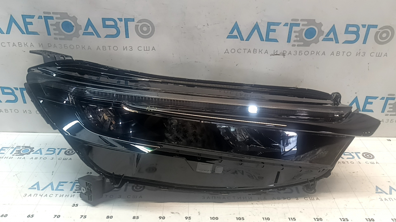 Front right headlight assembly Honda CRV 23-26 LED with black glossy molding, worn molding