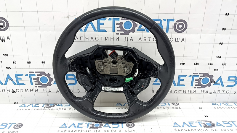 Naked steering wheel Ford C-max MK2 13-18 black leather, with buttons, wiped