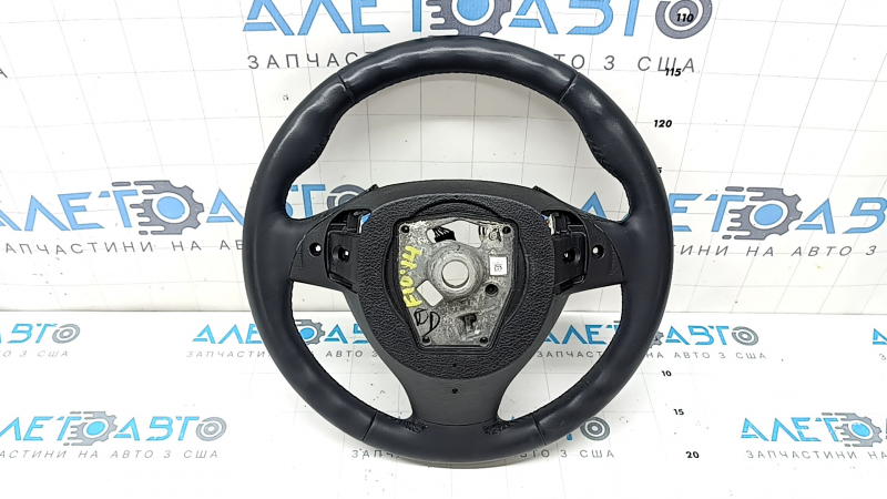Bare steering wheel BMW 5 F10 11-16 black leather Sport under the petals, scratches, leather peeled off