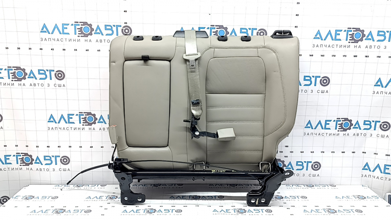 Backrest of the rear row of seats, 2nd row, left, Ford C-max MK2 17-18, gray leather, with a seat belt, with an armrest, dry-cleanable, dented leather