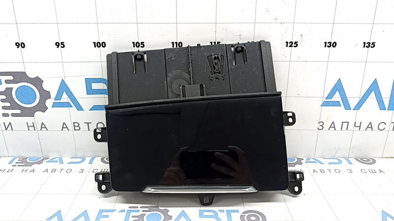 Box pocket for the center console of the Audi Q7 16-19, glossy black, worn