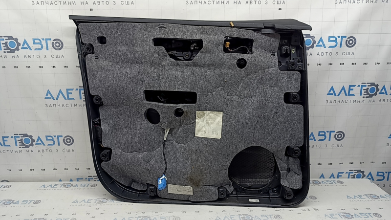 Door trim, front right card, Audi Q7 16-19, black, insert, leather, black, armrest, glossy black, with handle, scratches, bump, dry-cleanable