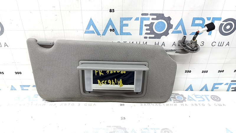 Right visor Honda Accord 13-17 gray, with backlight, without hook, for cleaning