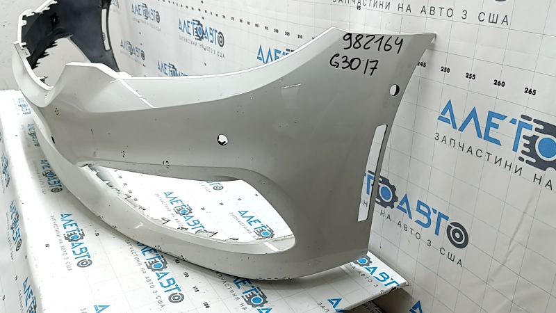 Bare front bumper BMW 5 G30 17-20 for parking sensors and PMA, white, scratches