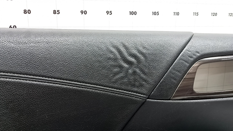 Door trim, front left, Honda Accord 16-17, black leather, black leather armrest, glossy wood molding, seat memory, wrinkled leather
