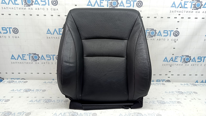 Honda Accord 13-17 passenger seat back upholstery, black leather with perforation, heated, scratches