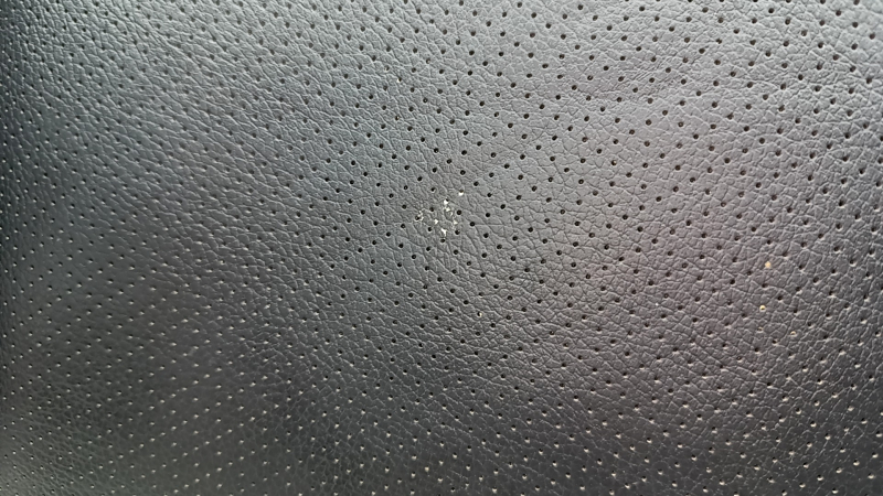 Honda Accord 13-17 passenger seat back upholstery, black leather with perforation, heated, scratches