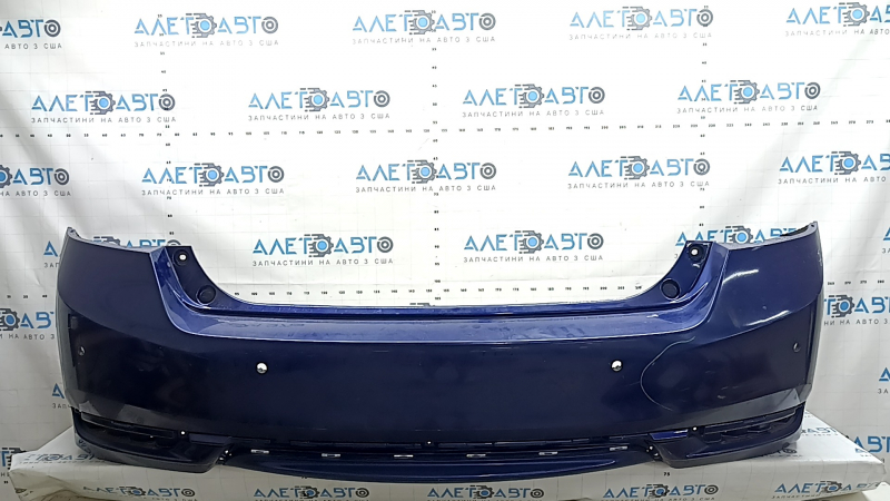 Bare rear bumper for Honda Accord 17 hybrid with parking sensors, blue, broken fasteners