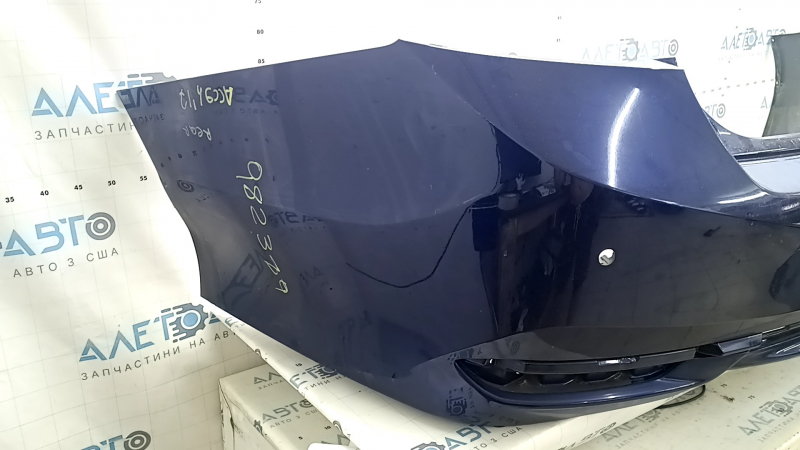 Bare rear bumper for Honda Accord 17 hybrid with parking sensors, blue, broken fasteners