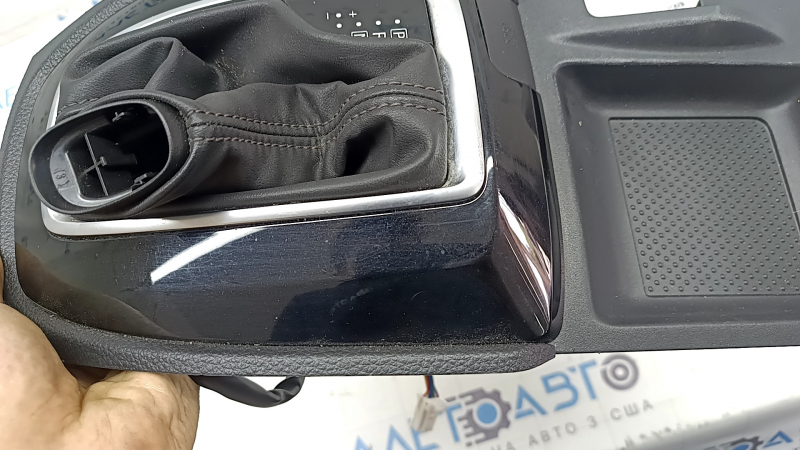 Nissan Rogue 19-20 black gearshift cover, under the parking button, worn
