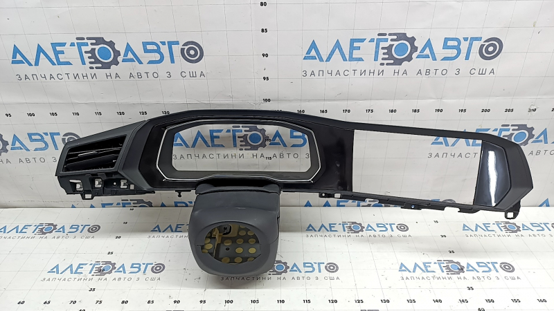 Front panel trim for the instrument panel frame for the VW Jetta 22-24, black gloss, with a deflector, with a steering column frame, broken deflector, crack in the mount, scratches