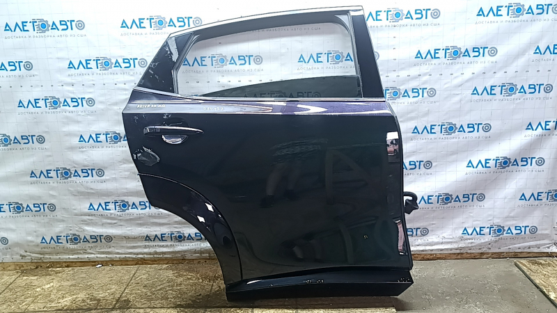 Rear right door assembly Nissan Ariya 23-26 green DAP, aluminum, in glue, worn molding and trim, chips, scratches