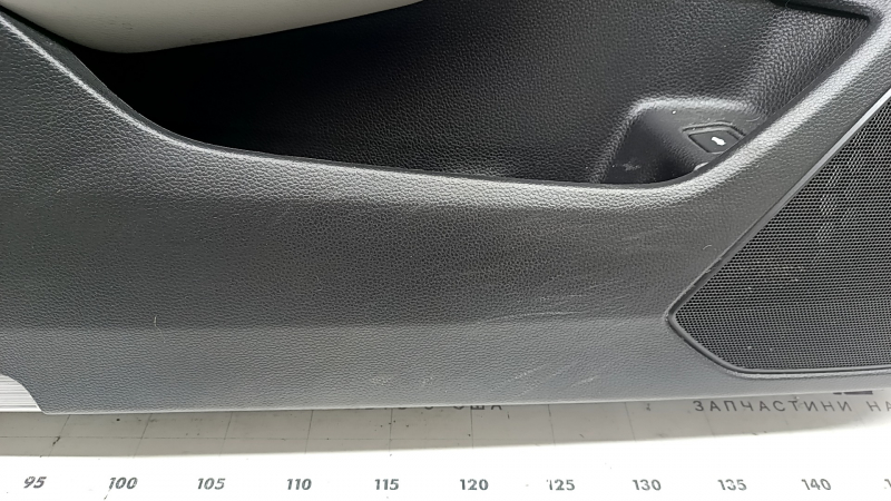Door trim, front left, Honda Accord 18-18, black, with gray leather insert, gray leather armrest, molding in gray wood, with seat memory, with seat memory and trunk release buttons, worn, ready for dry cleaning